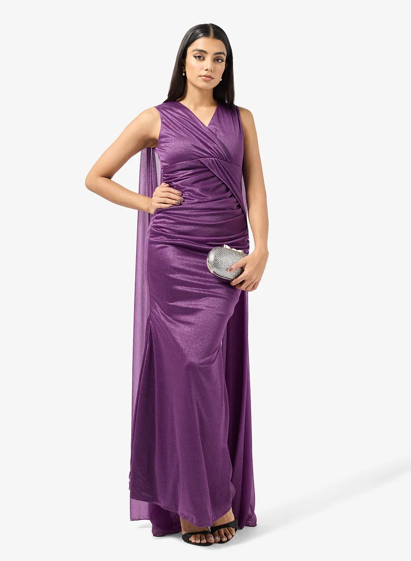 خزانة Flare Sleeved Shimmer Dress